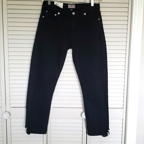 AGOLDE Toni Mid Rise Straight Jeans, Black, Sz 29 - Picture 3 of 13